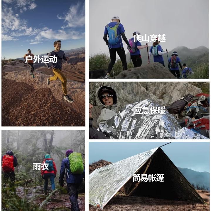 【小魚生活館台灣現貨】戶外應急保暖毯 多功能防寒毯 聚熱急救生存裝備 失溫災害求生 鋁箔露營救生毯-細節圖7