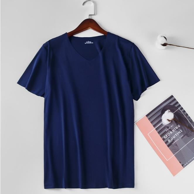 男冰絲無痕短袖T恤 V領 男生涼感短袖上衣 運動上衣內衣 上班襯衫內衣 運動排汗衫吸濕排汗-細節圖7