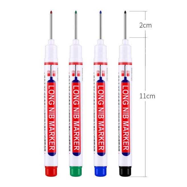 【小魚生活館台灣現貨】木工長頭記號筆 加長記號筆 奇異筆麥克筆簽字筆 打孔鑽孔畫點標記筆 五金衛浴安裝-細節圖2