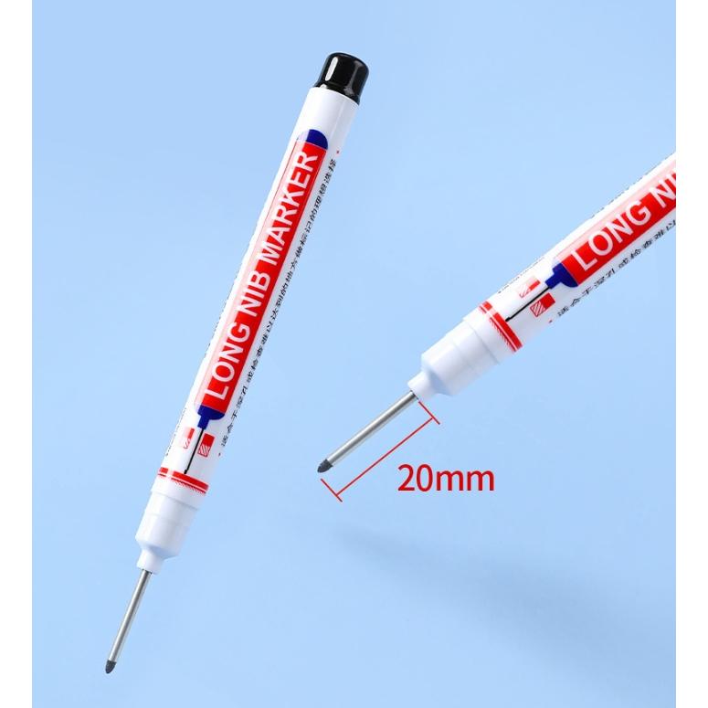 【小魚生活館台灣現貨】木工長頭記號筆 加長記號筆 奇異筆麥克筆簽字筆 打孔鑽孔畫點標記筆 五金衛浴安裝-細節圖3