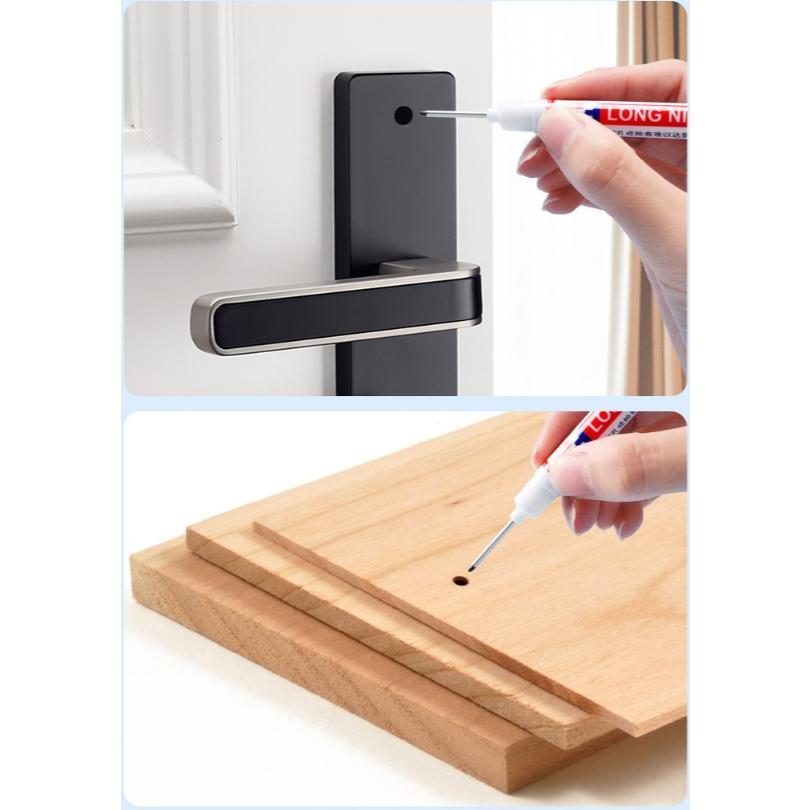 【小魚生活館台灣現貨】木工長頭記號筆 加長記號筆 奇異筆麥克筆簽字筆 打孔鑽孔畫點標記筆 五金衛浴安裝-細節圖5