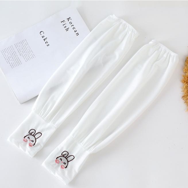 【女款兔子寬鬆袖套】冰絲袖套 女生防曬袖套涼感袖套 舒適透氣輕薄防曬 騎車登山爬山健行慢跑-細節圖7