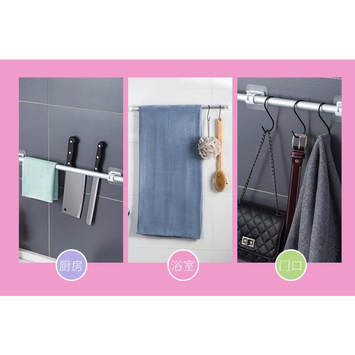 【小魚生活館台灣出貨】窗簾桿固定夾掛勾 伸縮固定桿 免打孔 窗簾浴簾毛巾架 掛勾掛桿固定器-細節圖2