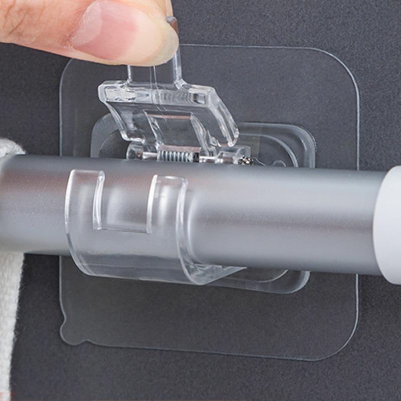 【小魚生活館台灣出貨】窗簾桿固定夾掛勾 伸縮固定桿 免打孔 窗簾浴簾毛巾架 掛勾掛桿固定器-細節圖7