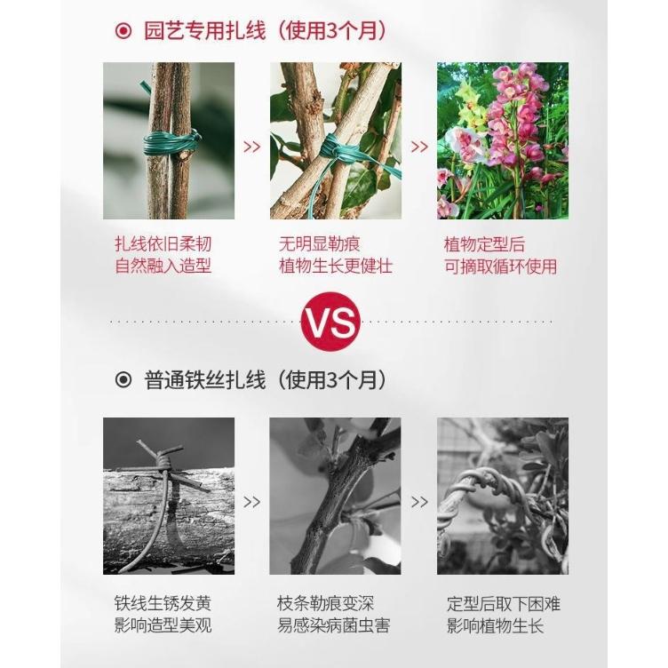【小魚生活館台灣出貨】園藝綁帶 捆紮帶鐵絲植物固定繩花盆庭院種植果樹爬藤植物花草樹木-細節圖4