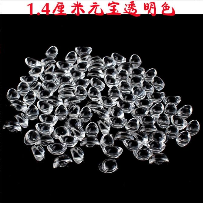 瑕疵破損出清特價【小魚生活館台灣現貨】七彩水晶琉璃小元寶 14mm 招財 擺飾 裝飾 開發票-細節圖2