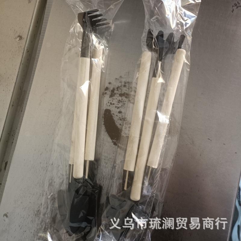 【小魚生活館台灣出貨】多肉植物園藝挖土三件組 家庭盆栽花挖土鐵耙鐵鏟鬆土用具鏟子 種花種菜小型工具-細節圖4