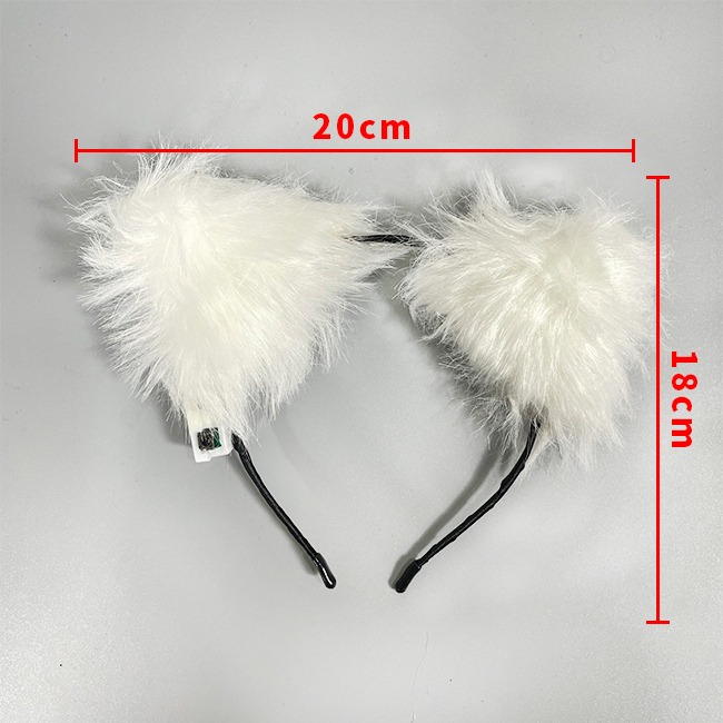 LED (狐狸毛) 造型髮箍 發光髮箍 狐狸髮夾 耳朵髮圈 狗耳朵 貓耳朵 夜店 Cos 派對 髮夾【A660032】-細節圖3