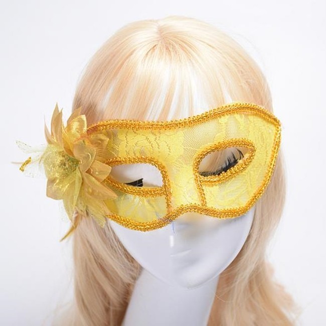 威尼斯 側面玫瑰花 性感玫瑰蕾絲面具 面紗/眼罩/面罩 cosplay 表演 舞會 派對【A770008】-細節圖3