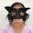 貓臉面具 蕾絲貓(黑.白兩色) 貓女 蕾絲裝扮 貓臉 貓面罩 面具 cosplay 表演 舞會 派對【A770016】-規格圖5