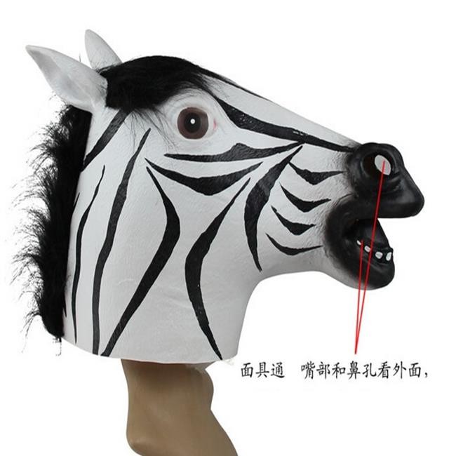 班馬面具 頭套 馬頭面具 洛克馬 斑馬 動物 面具/眼罩/面罩 cosplay 派對 變裝 生日【A77004101】-細節圖4