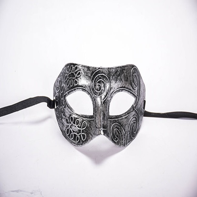 古戰場 騎士面具 平頭雕花 騎士面罩(半臉) 戰士裝扮 威尼斯面具 半臉面具 COSPLAY 舞會面罩【A770085】-細節圖7