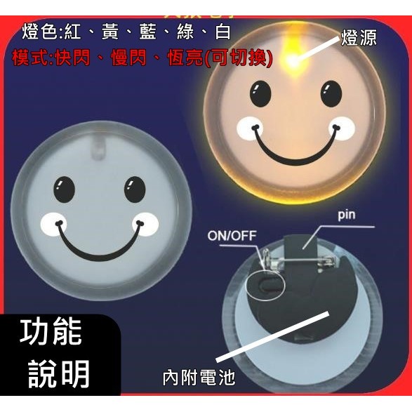 LED 胸章 發光胸章(5cm) LED徽章 發光徽章 客製化 LOGO 香燈腳 結緣品【A99003401】-細節圖3