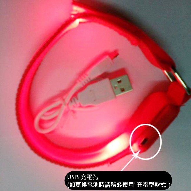 LED織帶 (充電款) LED臂帶 LED手環 客製化燈條 LED燈條 發光手環 手臂燈條 夜跑【A990042】-細節圖4