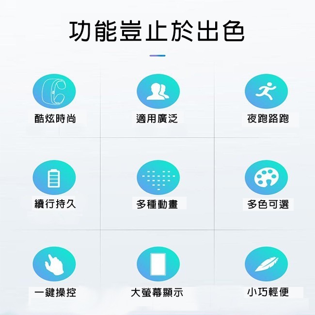 客製化 LOGO LED 跑馬燈手環 發光手環(9模式) 夜跑手環 智能手環 夜店 派對【A99004701】-細節圖4