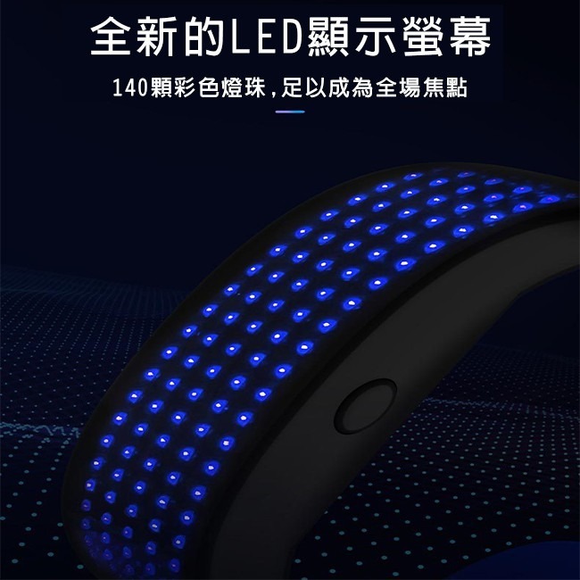 客製化 LOGO LED 跑馬燈手環 發光手環(9模式) 夜跑手環 智能手環 夜店 派對【A99004701】-細節圖5