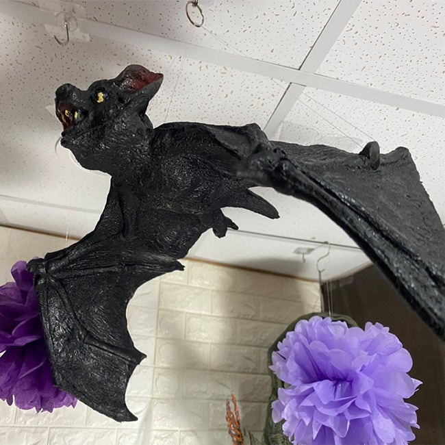 萬聖節 吊掛蝙蝠 黑蝙蝠 (71、95cm) 假蝙蝠 蝙蝠吊飾 掛飾 吊掛蝙蝠 鬼屋布置 裝飾【W440032】-細節圖6