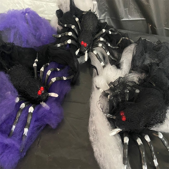 假蜘蛛 萬聖節 LED蜘蛛 假蜘蛛燈串 蜘蛛吊飾 蜘蛛網 蜘蛛絲 掛飾 鬼屋布置 餐廳裝飾【W44003404】-細節圖5