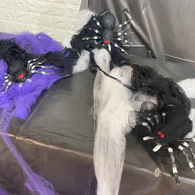 假蜘蛛 萬聖節 LED蜘蛛 假蜘蛛燈串 蜘蛛吊飾 蜘蛛網 蜘蛛絲 掛飾 鬼屋布置 餐廳裝飾【W44003404】-細節圖6