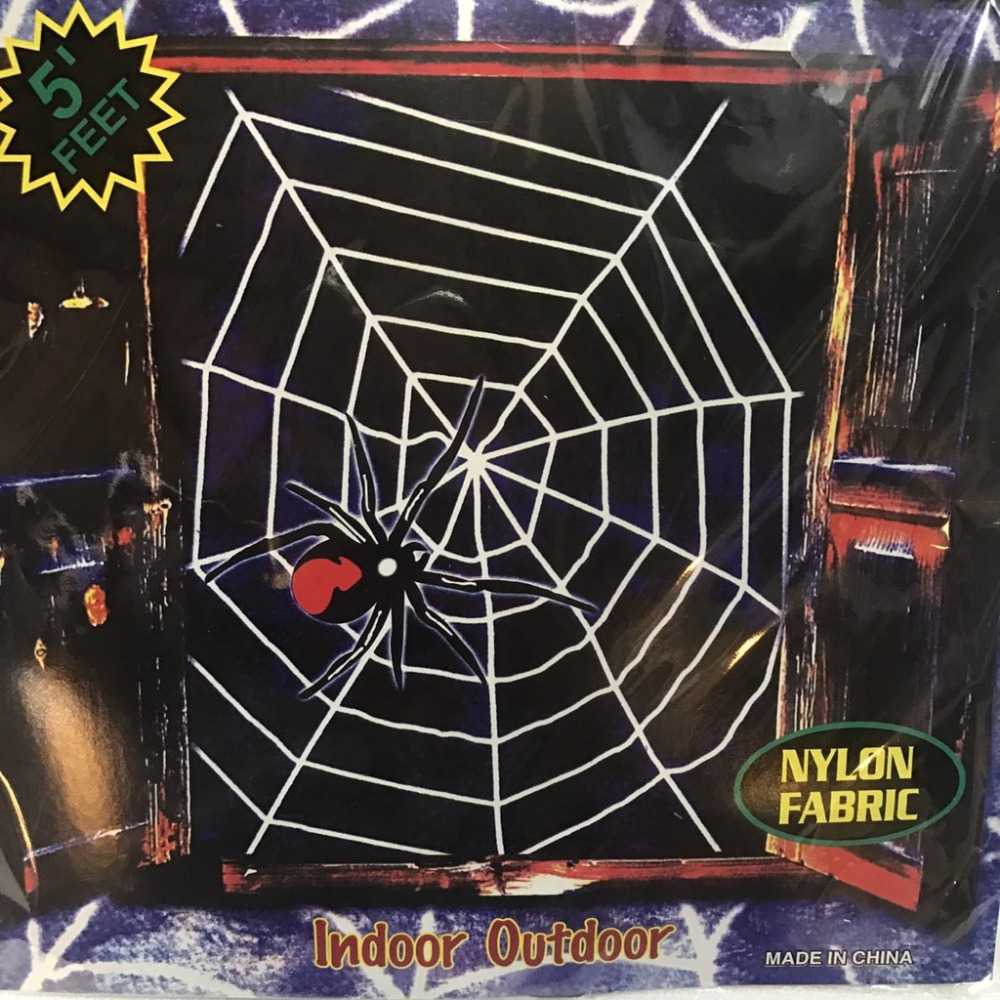 1.5米 尼龍繩 蜘蛛網(附蜘蛛) 蜘蛛絲 裝飾道具 萬聖節 鬼月 蜘蛛 佈置道具 露營擺設【W550006】-細節圖4