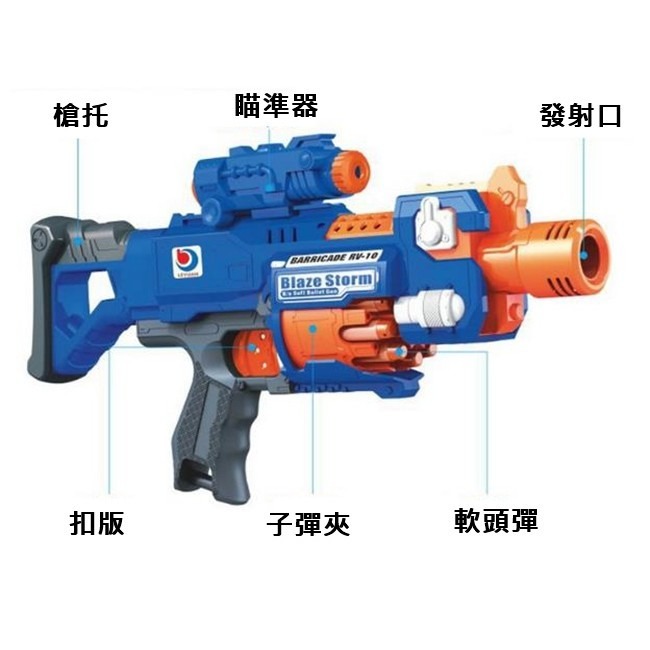 電動軟彈槍 (10發彈夾) 軟彈槍 連發軟彈槍 狙擊槍 電動衝鋒槍 吸盤彈 射擊玩具 兒童玩具槍【B77000801】-細節圖2