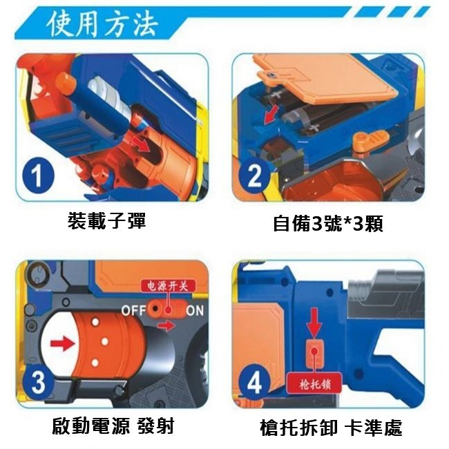 電動軟彈槍 (10發彈夾) 軟彈槍 連發軟彈槍 狙擊槍 電動衝鋒槍 吸盤彈 射擊玩具 兒童玩具槍【B77000801】-細節圖3