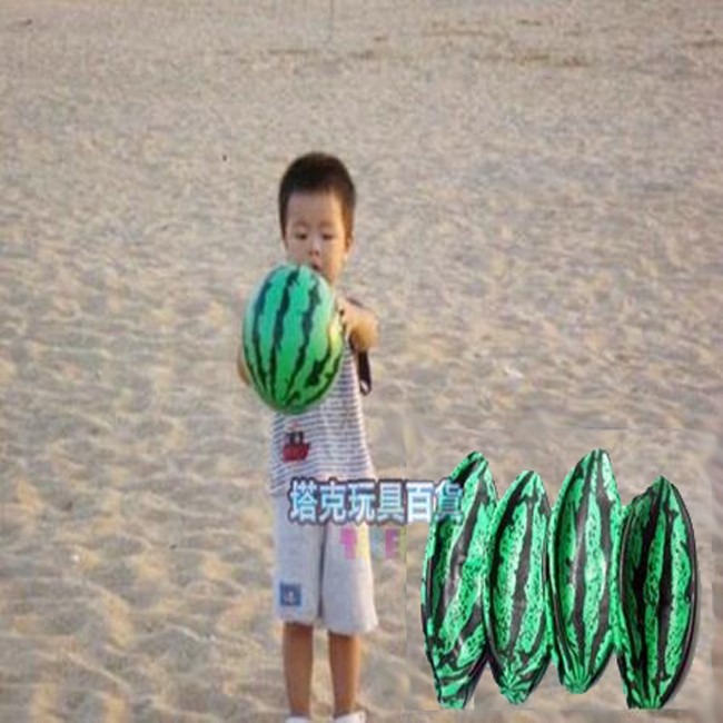仿西瓜沙灘球 充氣式 西瓜球 (6吋) 海灘球 充氣球 橡膠球 排球 玩具球 沙灘排球【C22000401】-細節圖4