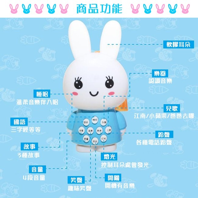 故事機 音樂機 早教機 迷你兔 卡通 早教 迷你兔多功能音樂故事機 益智 【G330006】-細節圖4