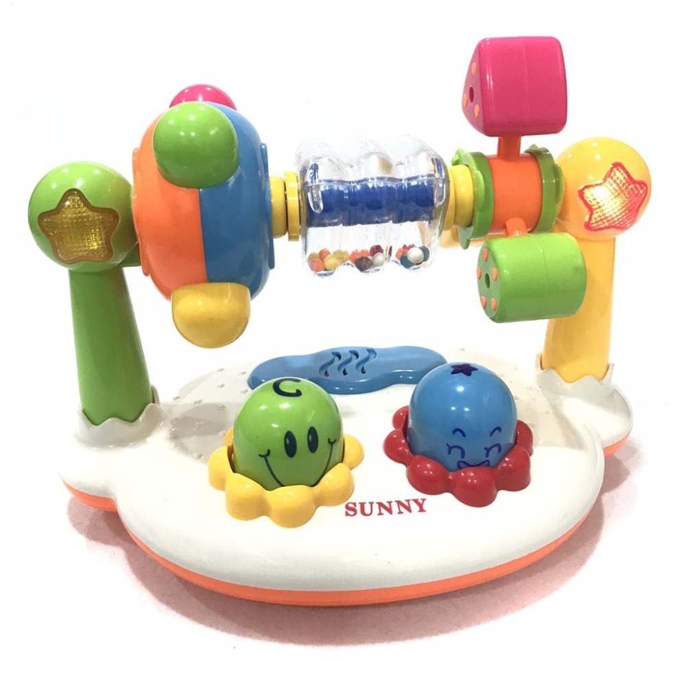 三合一嬰兒寶多功能聲光打地鼠健身架手搖鈴幼兒專屬玩具益智玩具轉轉樂 