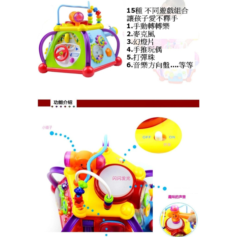 匯樂 故事機 遊戲機 快樂小天地 六面音樂盒(15合1) 匯樂正品 快樂天地 多功能 六面趣味機 【G33001801】-細節圖4