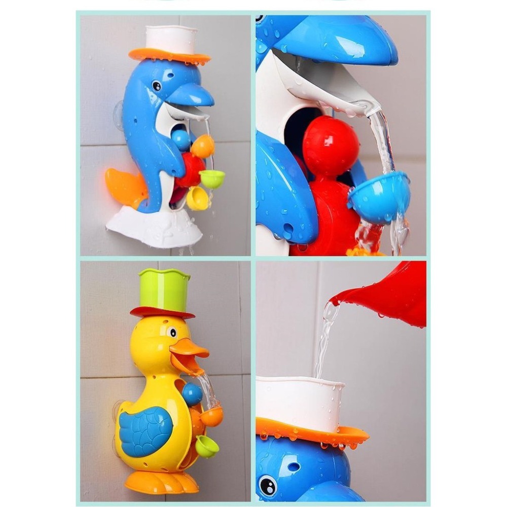 海豚玩具 浴室小海豚 花灑 洗澡玩具 水車流水 附吸盤 戲水玩具 洗澡轉轉樂 坤盛 【G33002401】-細節圖4