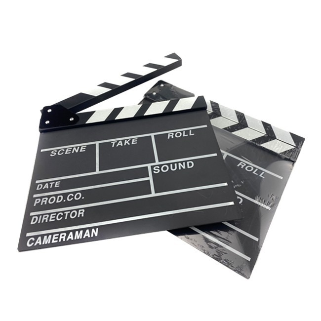 導演板 打板 (大號款) 打版拍攝 場記板黑板 場記 木質 中英文 電影場記板 電影打板【G33003101】-細節圖6