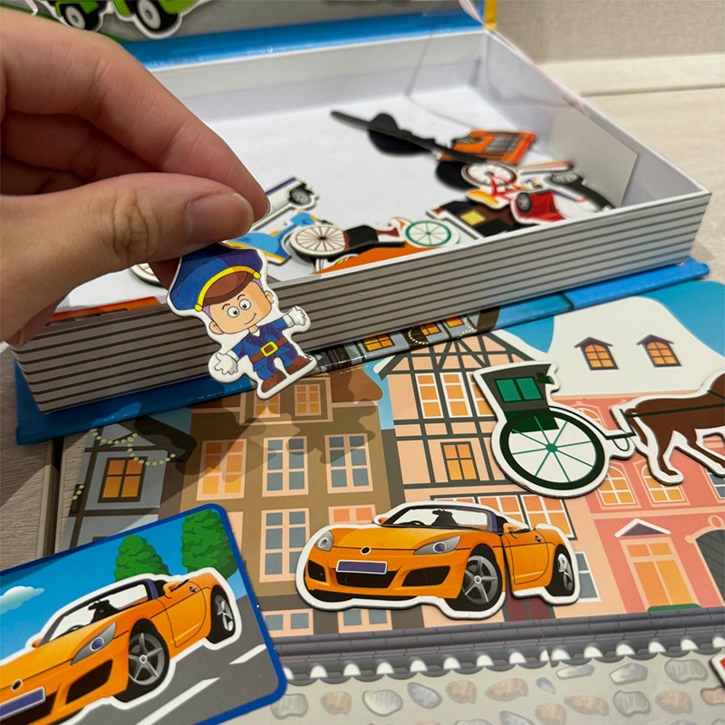 邏輯創作 益智拼圖 磁性貼玩具 磁性書本 磁性積木 拼圖書 磁鐵拼圖 家家酒 磁鐵玩具 積木【G330047】-細節圖5