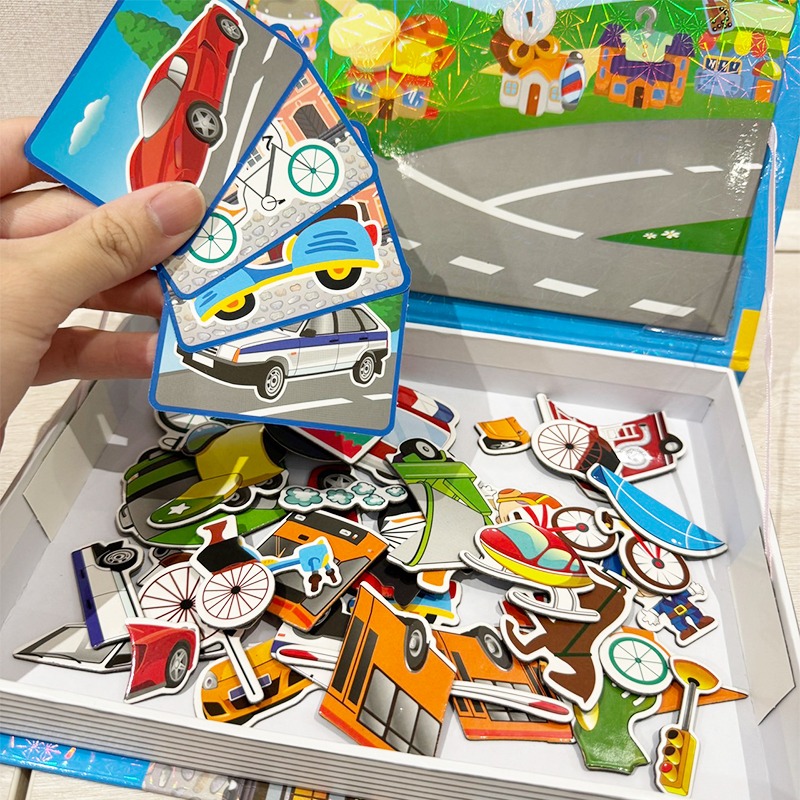 邏輯創作 益智拼圖 磁性貼玩具 磁性書本 磁性積木 拼圖書 磁鐵拼圖 家家酒 磁鐵玩具 積木【G330047】-細節圖7