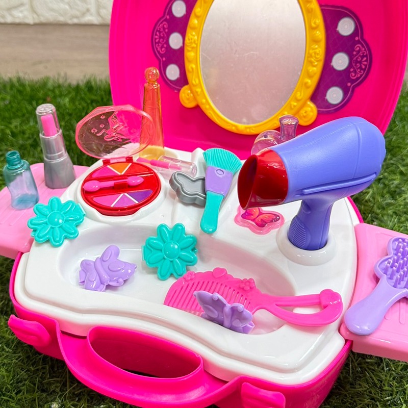 家家酒 化妝台 梳妝家家酒 梳妝台手提箱 小魔女家家酒 手提箱玩具組 家家酒玩具 家家酒【G44001703】-細節圖4