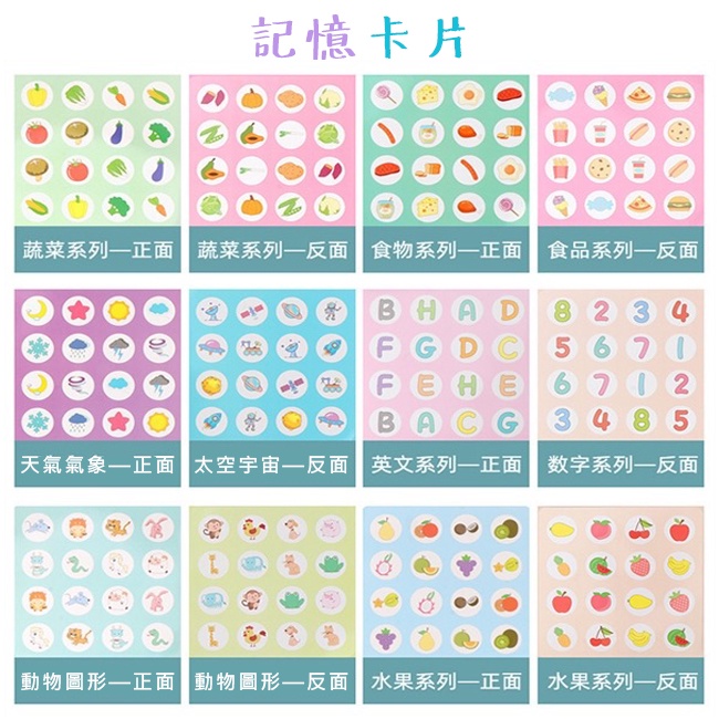 兒童 翻牌遊戲 記憶卡牌 記憶大碰撞 (12卡) 翻翻棋 記憶力訓練 記憶棋 益智桌遊 幼教【G66006901】-細節圖4