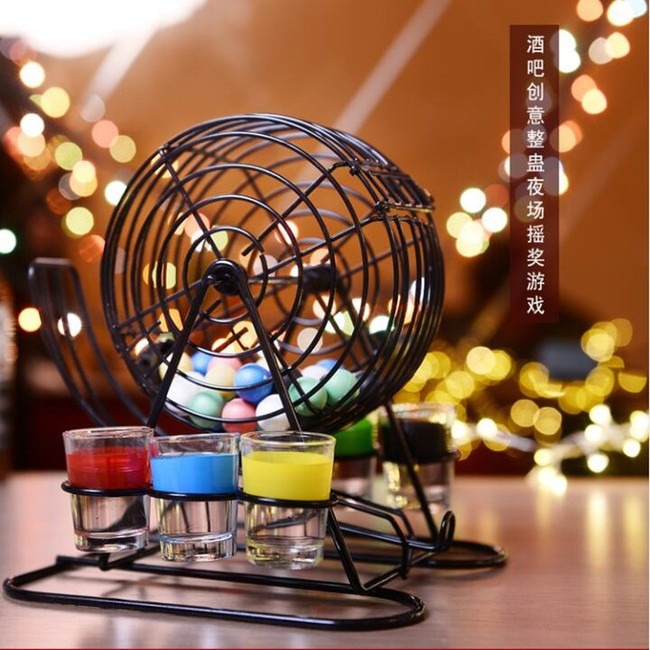 賓果 彩球機 酒杯版(送6酒杯) 彩色球 BINGO 搖獎機 賓果搖獎機 樂透機 大富翁【G88000101】-細節圖5