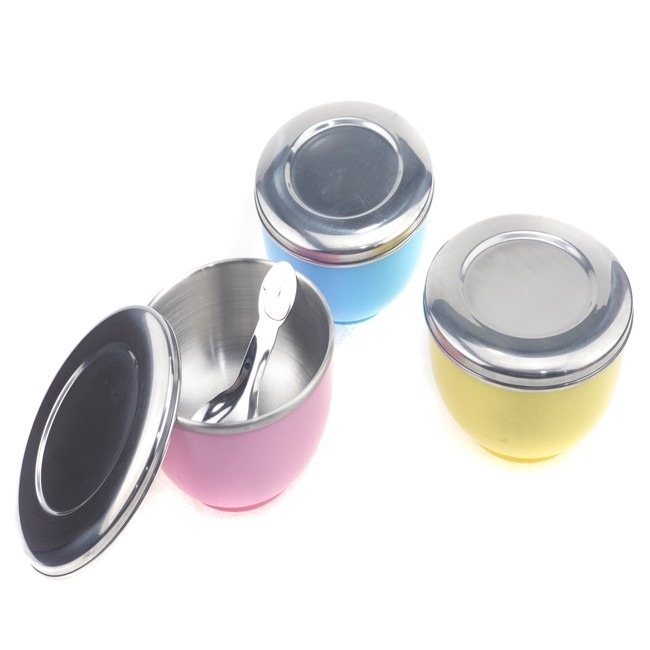 奕品 兒童碗 雙層隔熱碗(不銹鋼蓋) 兒童餐具 隔熱飯碗 台製 #304 不鏽鋼 餐具【H33003801】-細節圖5