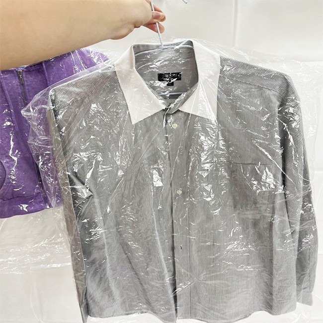 洗衣店 加厚PE 衣物防塵套(10入) 90-120cm 防塵袋 收納袋 西裝套 洋裝 衣物送洗【H550059】-細節圖8