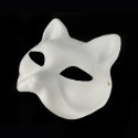貓臉面具 (貓臉 單入)紙面具 狐狸面具 彩繪面具 空白面具 DIY面具 紙面具 (附鬆緊帶) T11000102-規格圖3
