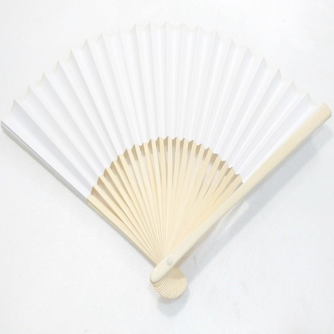 空白扇 空白紙扇 紙扇 (21cm/小號) 結婚扇 表演扇 葬禮扇 畫畫扇 手工扇【T110002】-細節圖3