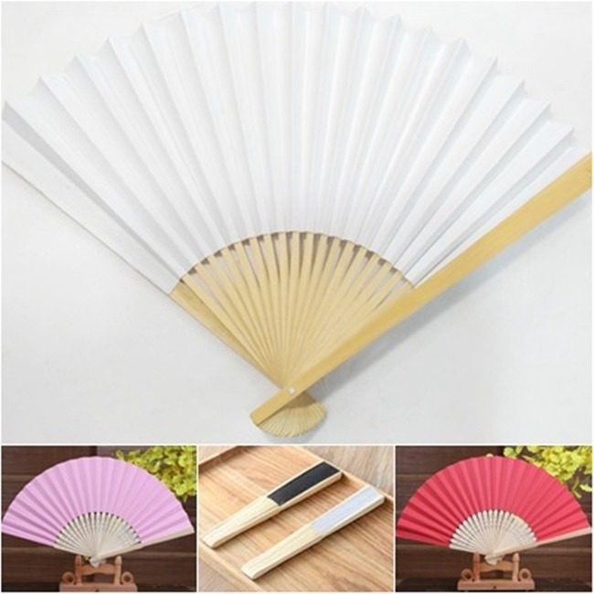 空白扇 空白紙扇 紙扇 (21cm/小號) 結婚扇 表演扇 葬禮扇 畫畫扇 手工扇【T110002】-細節圖6