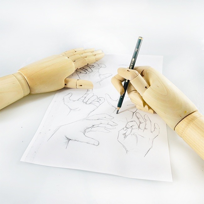 木手模型 木頭手 手部模型 畫畫 木手 繪畫素體 素描 漫畫 假人手 擺設 靜物寫生【T110050】-細節圖7