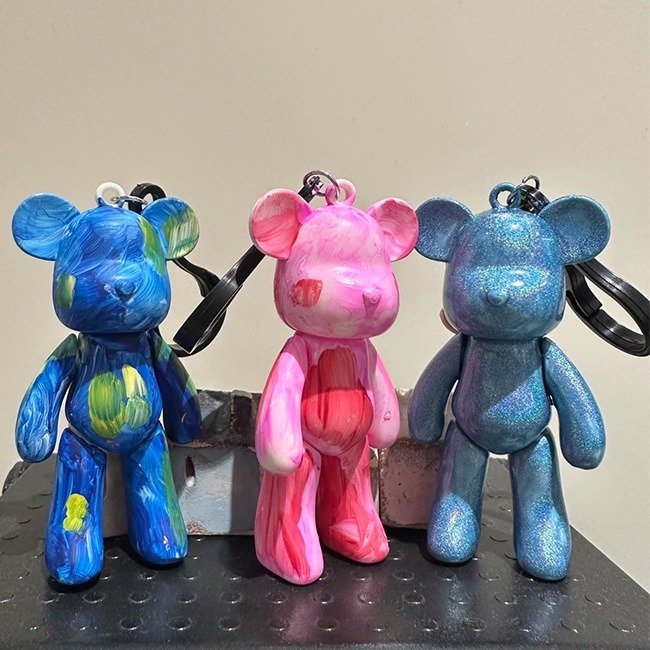 DIY 流體熊 (3色+1筆) 鑰匙圈 暴力熊 白胚熊 小熊公仔 公主熊 材料包 美勞玩具【T11005701】-細節圖6