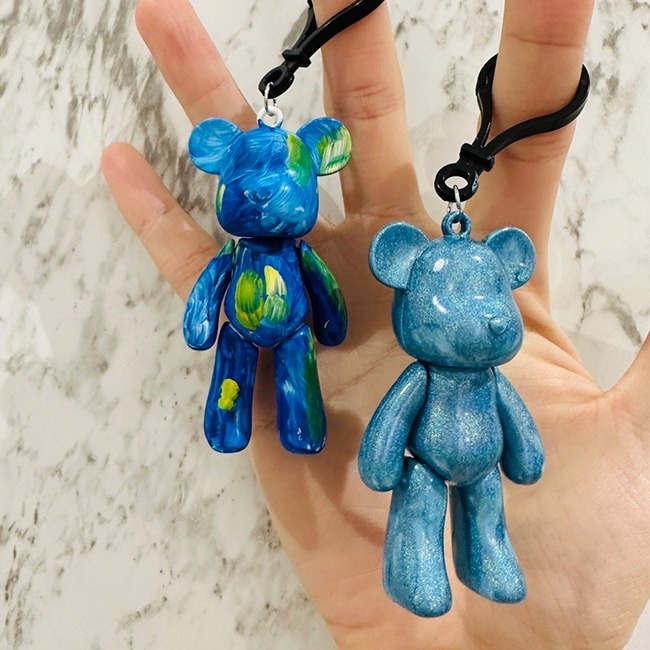 DIY 流體熊 (3色+1筆) 鑰匙圈 暴力熊 白胚熊 小熊公仔 公主熊 材料包 美勞玩具【T11005701】-細節圖7