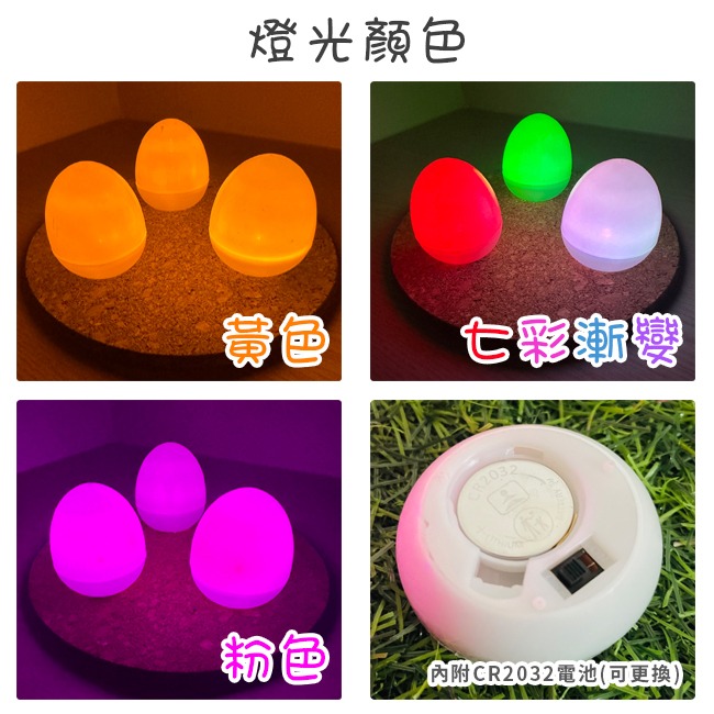 復活節 LED 塑膠彩蛋 發光彩蛋殼 空白蛋 扭蛋殼 DIY 造型蛋燈 小夜燈 蠟燭燈【T11006001】-細節圖3