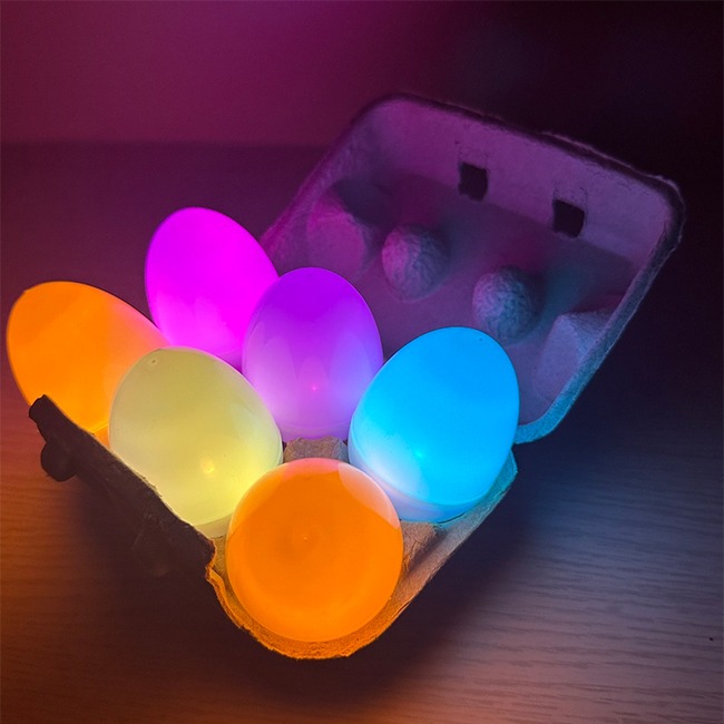 復活節 LED 塑膠彩蛋 發光彩蛋殼 空白蛋 扭蛋殼 DIY 造型蛋燈 小夜燈 蠟燭燈【T11006001】-細節圖6