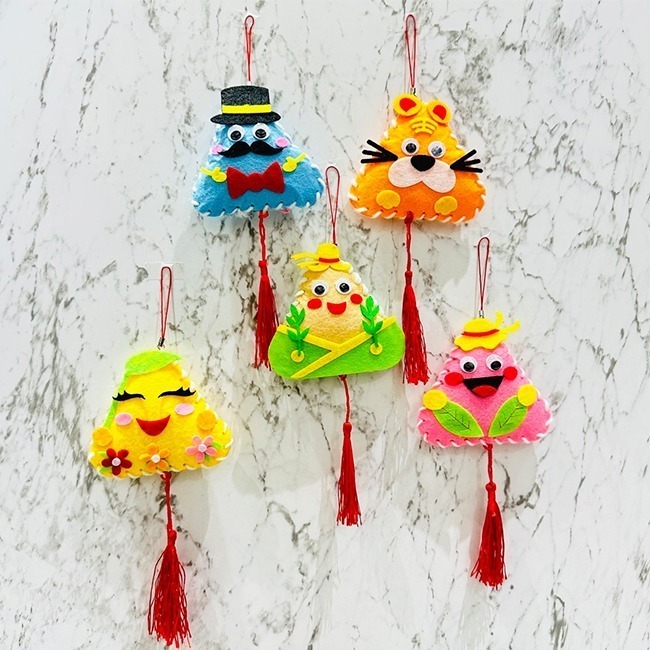 端午節 DIY 肉粽 香包 手作包 不織布粽子 手作材料包 手工香囊 手工粽子 美勞 端午吊飾【T11006301】-細節圖6