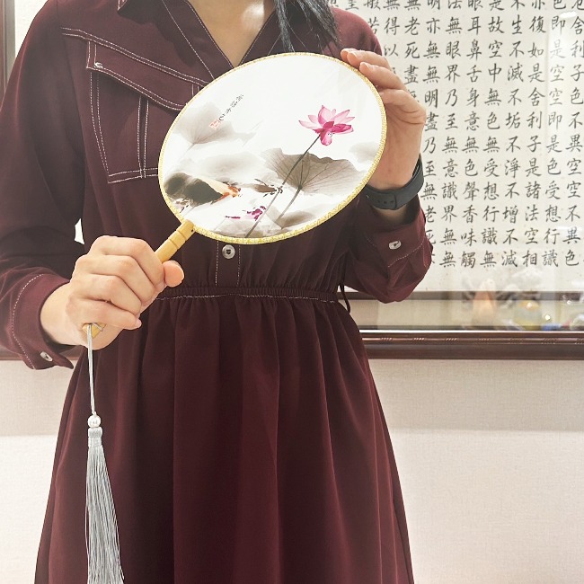 印花扇 宮廷扇 古典扇 (12款) DIY 圓扇 團扇 表演扇 舞蹈扇 工藝扇 婚禮扇 中國扇【T11006601】-細節圖8