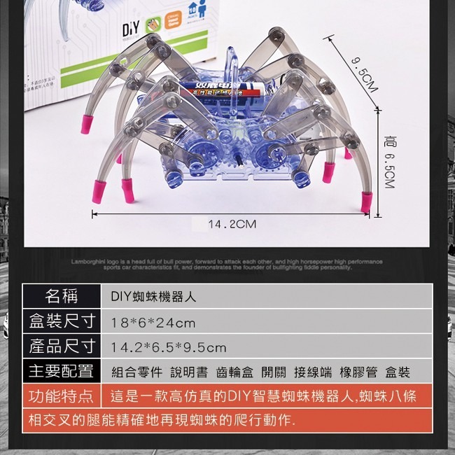 新陽光 電動蜘蛛 蜘蛛機器人 機械獸 爬行 物理科學 教學玩具 科學玩具 DIY教學【T33000801】-細節圖2